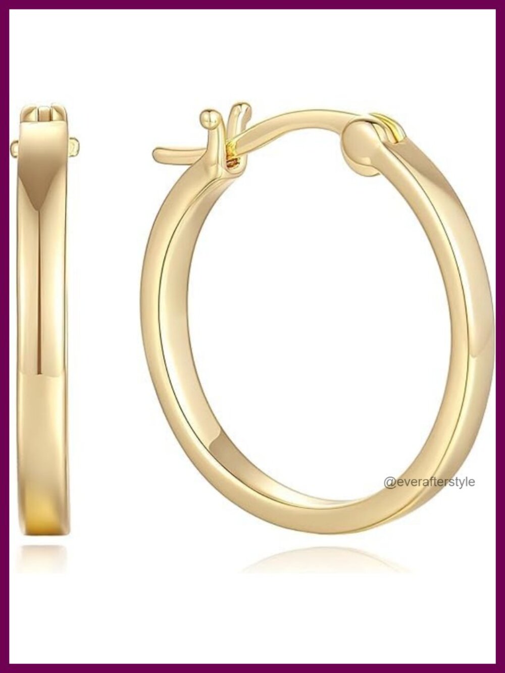 14K Gold Hoop Earrings for Women Hypoallergenic Lightweight 20mm